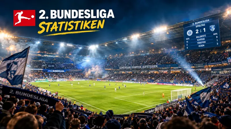 2. Bundesliga Statistiken 2025: Volle Tribünen, Live-Spielstand und Matchdaten in einem ausverkauften Stadion bei Flutlicht
